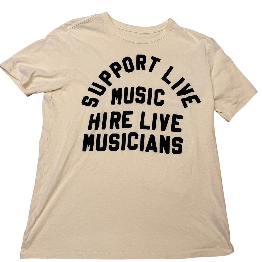 Imogene And Willie Support Live Music Tee in Vintage White Men's Large